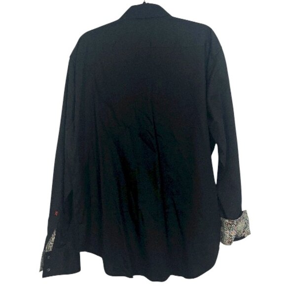 Robert Graham Limited Edition Embroidered LS Button Shirt Black XL Pre-Loved - Picture 5 of 5